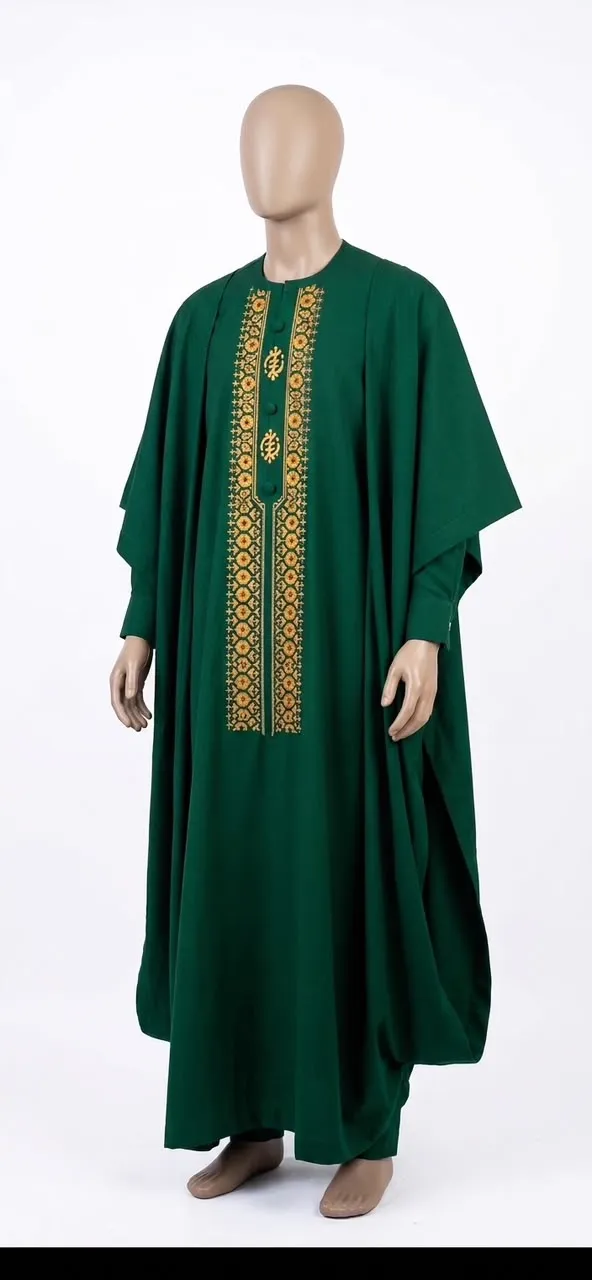 Agbada, emerald and gold