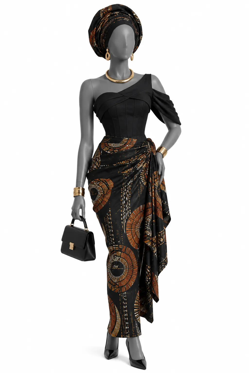 Adire wrapper & corset top