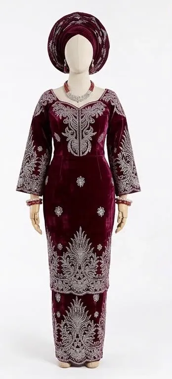 Iro and buba, wine velvet